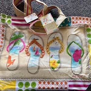 Sandy Clough Colorful Flip Flop Tote Bag